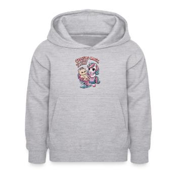 Créer de la magie, une coupe de cheveux à la fois ! - Sweat à capuche Enfant - gris clair chiné - Devant - AI Model Kid Female (0cm)