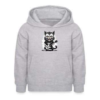 Cat Rocker Cat HardRock Gift - Sweat à capuche Enfant - gris clair chiné - Devant - AI Model Kid Female (0cm)