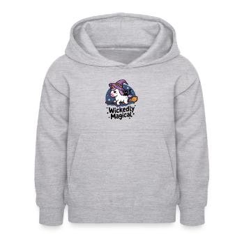 Méchamment magique - Sweat à capuche Enfant - gris clair chiné - Devant - AI Model Kid Female (0cm)