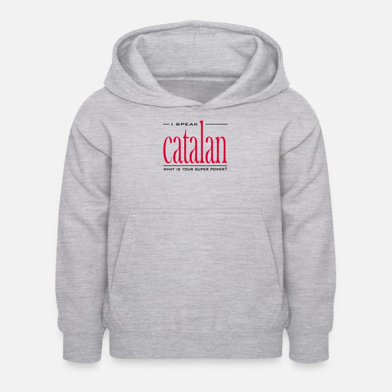 Superpuissance catalane - Sweat à capuche Enfant - gris clair chiné