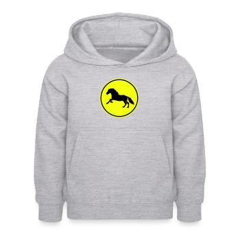 Icône Cheval Cheval - Sweat à capuche Enfant - gris clair chiné - Devant - AI Model Kid Female (0cm)