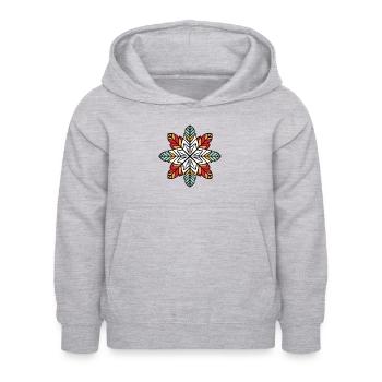 Frost Symbol Winter Flocke - Kinder Hoodie - Hellgrau meliert - Vorne - AI Model Kid Female (0cm)