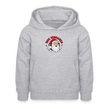 Frohe Weihnachten Ugly Christmas Sweater - Kinder Hoodie - Hellgrau meliert - Vorne - AI Model Kid Female (0cm)