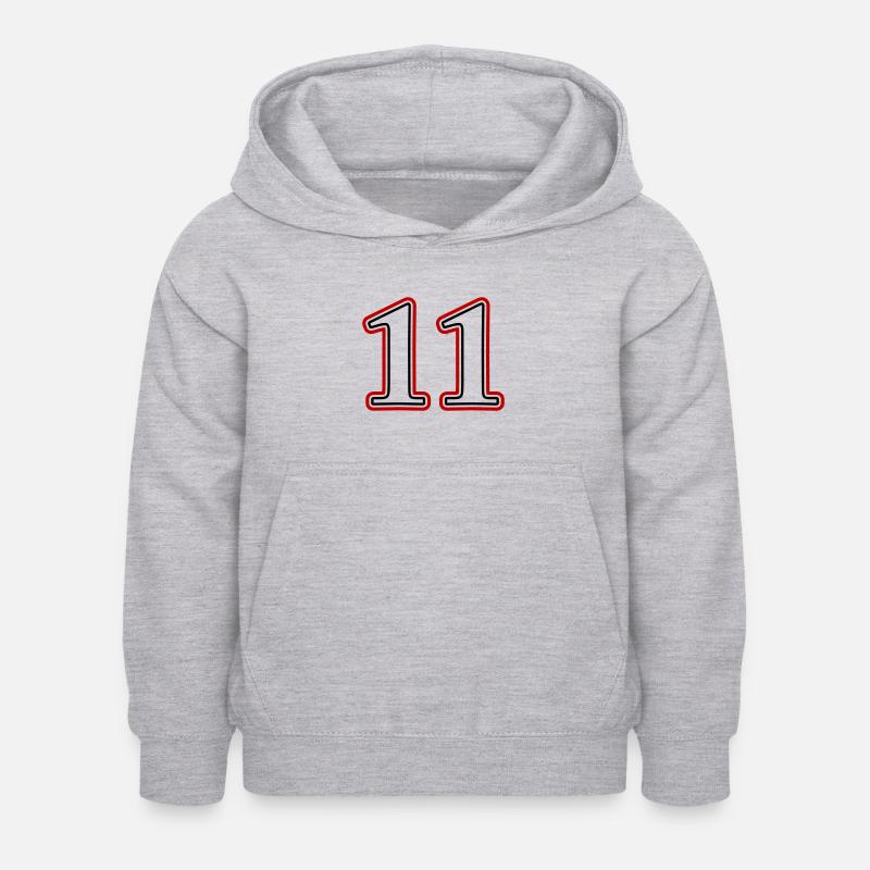 Numero 11 - Felpa con cappuccio per bambini - grigio chiaro melange