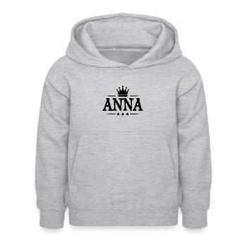Anna - Kinder Hoodie - Hellgrau meliert - Vorne - AI Model Kid Female (0cm)