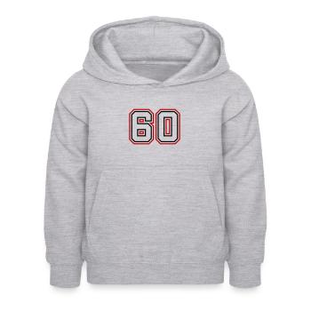 Numéro 60 - Sweat à capuche Enfant - gris clair chiné - Devant - AI Model Kid Female (0cm)