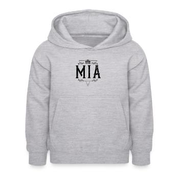 Mia Name - Kinder Hoodie - Hellgrau meliert - Vorne - AI Model Kid Female (0cm)