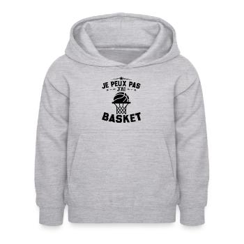 Je Peux Pas J'ai Basket Cadeau Joueur De Basket - Sweat à capuche Enfant - gris clair chiné - Devant - AI Model Kid Female (0cm)