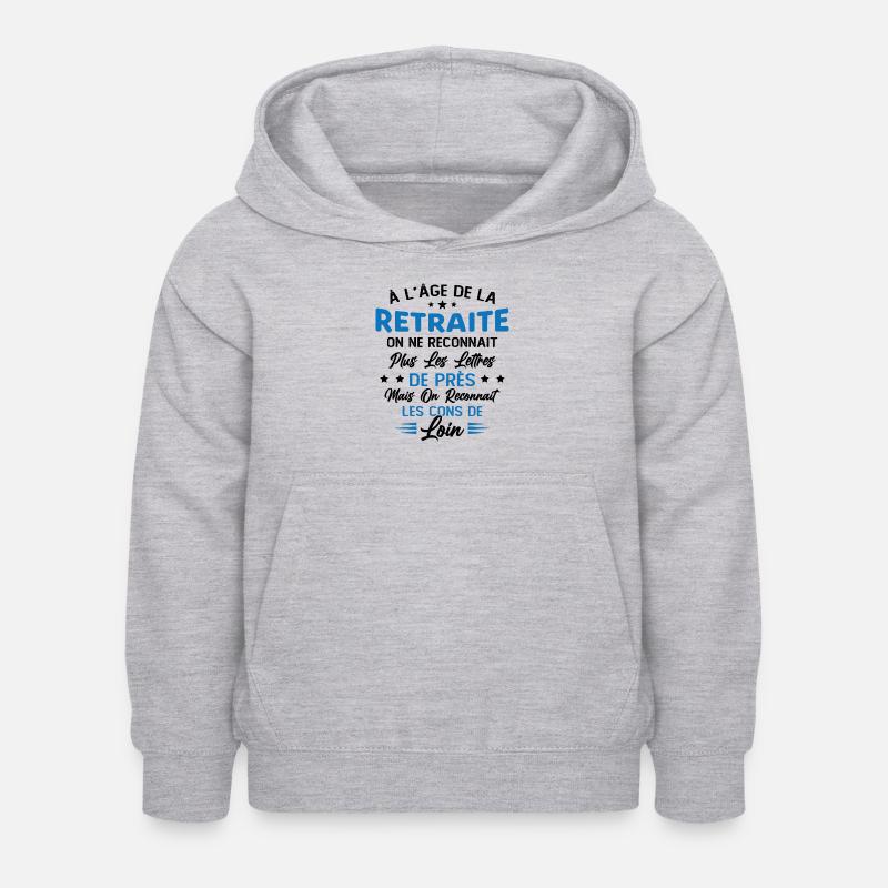 Avec l'age on reconnaît les cons de loin - Sweat à capuche Enfant - gris clair chiné