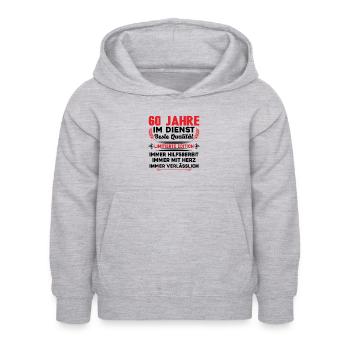 60 Jahre im Dienst 60 Jähriges Dienstjubiläum - Kinder Hoodie - Hellgrau meliert - Vorne - AI Model Kid Female (0cm)