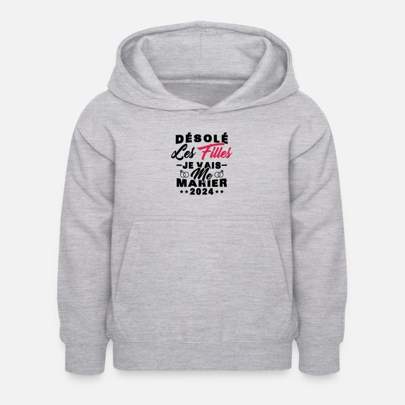 Désolé les filles je vais me marier 2024 - Sweat à capuche Enfant - gris clair chiné