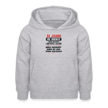 51 Jahre im Dienst 51 Jähriges Dienstjubiläum - Kinder Hoodie - Hellgrau meliert - Vorne - AI Model Kid Female (0cm)