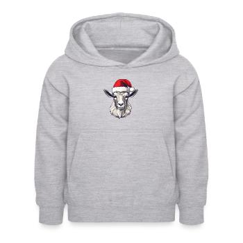 Ziege Xmas Weihnachten Porträt Xmas - Kinder Hoodie - Hellgrau meliert - Vorne - AI Model Kid Female (0cm)