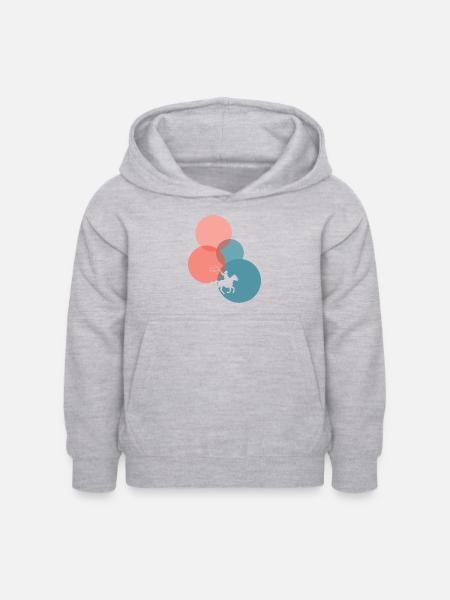 Cowboy Reiter Sattel - Kinder Hoodie - Hellgrau meliert