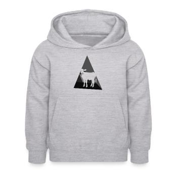 Plat sain végétalien - Sweat à capuche Enfant - gris clair chiné - Devant - AI Model Kid Female (0cm)