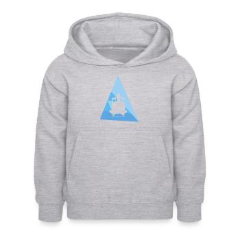 Locomotive de chemin de fer, ligne de chemin de fer - Sweat à capuche Enfant - gris clair chiné - Devant - AI Model Kid Female (0cm)