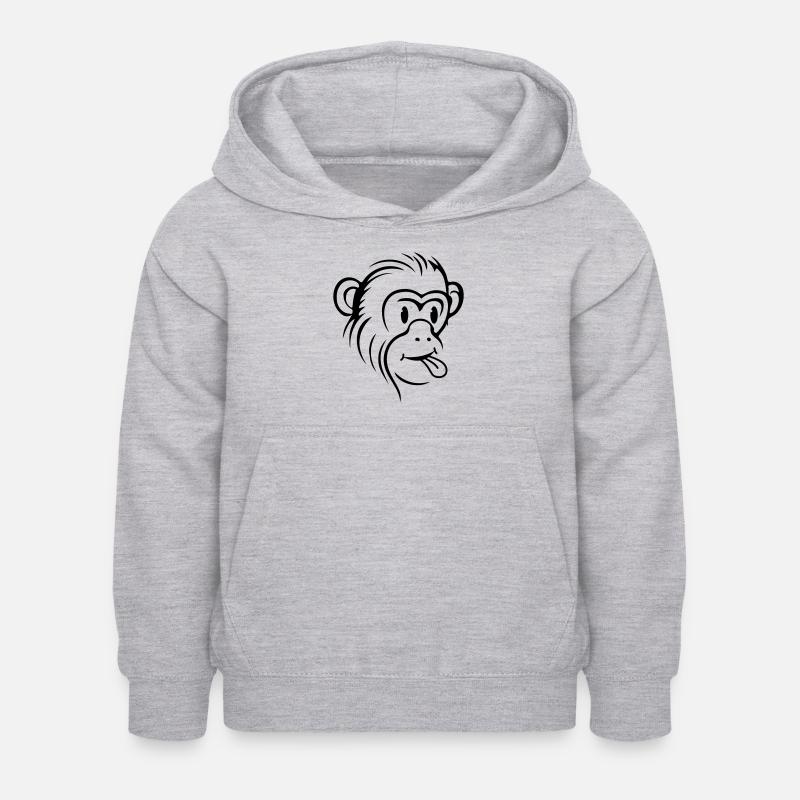 Monkey Funny - Kids Hoodie - light heather grey