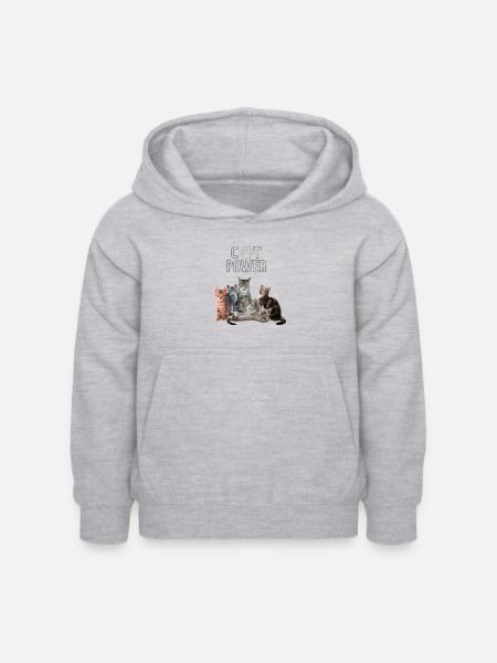 Cat Power - Kinder Hoodie - Hellgrau meliert