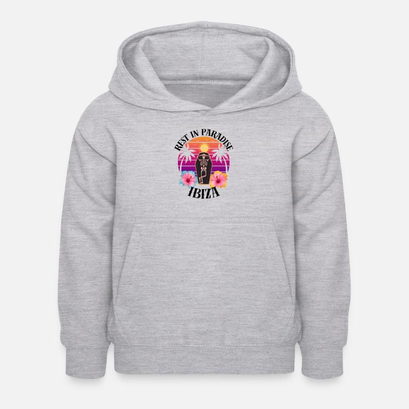 Sarcasme du RIP d’Ibiza - Sweat à capuche Enfant - gris clair chiné