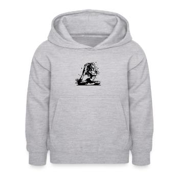 Étudiant en yoga en exercice de concentration profonde - Sweat à capuche Enfant - gris clair chiné - Devant - AI Model Kid Female (0cm)