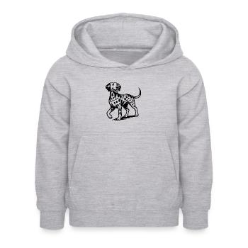 Vierbeiner Hunde Flecken Dalmatiner Porträt - Kinder Hoodie - Hellgrau meliert - Vorne - AI Model Kid Female (0cm)