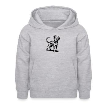 Lustiger Vierbeiner Knuffiger Dalmatiner Hund - Kinder Hoodie - Hellgrau meliert - Vorne - AI Model Kid Female (0cm)