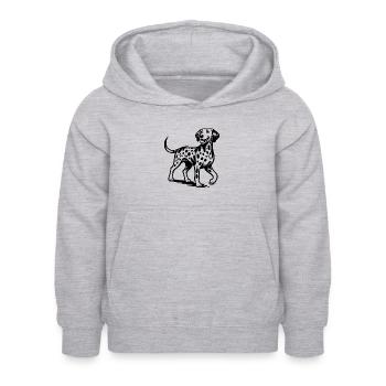 Knuffiges Hunde Vierbeiner Dalmatiner Porträt - Kinder Hoodie - Hellgrau meliert - Vorne - AI Model Kid Female (0cm)