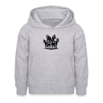 Groupes d’ânes Portrait Images - Sweat à capuche Enfant - gris clair chiné - Devant - AI Model Kid Female (0cm)