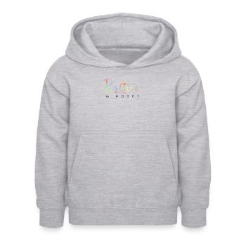 État d’ positif - Restez positif - Sweat à capuche Enfant - gris clair chiné - Devant - AI Model Kid Female (0cm)