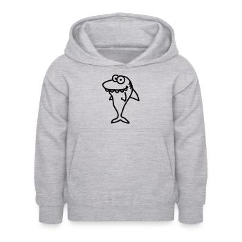 shark - Sweat à capuche Enfant - gris clair chiné - Devant - AI Model Kid Female (0cm)