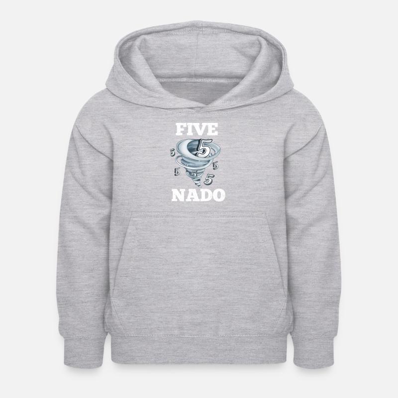 Tornade du 5e anniversaire - Sweat à capuche Enfant - gris clair chiné