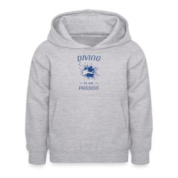Diving - Kinder Hoodie - Hellgrau meliert - Vorne - AI Model Kid Female (0cm)