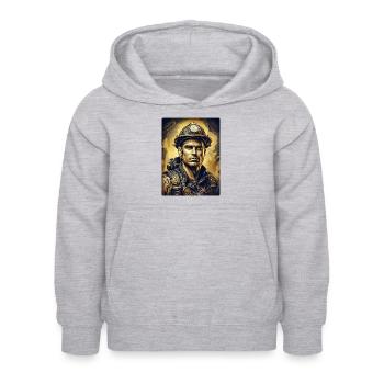 Steampunk Firefighter Man 1.31 - Kinder Hoodie - Hellgrau meliert - Vorne - AI Model Kid Female (0cm)