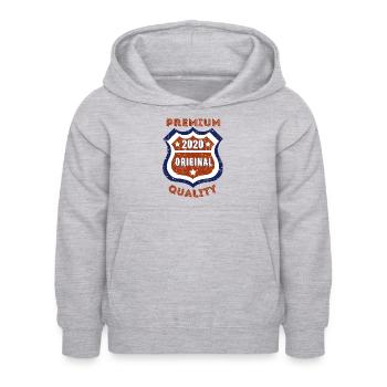 Qualité premium 2020 - Sweat à capuche Enfant - gris clair chiné - Devant - AI Model Kid Female (0cm)