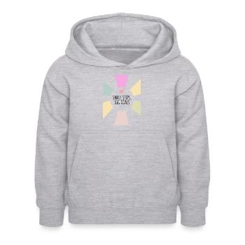 Kleine Schritte, große Ziele - Kinder Hoodie - Hellgrau meliert - Vorne - AI Model Kid Female (0cm)