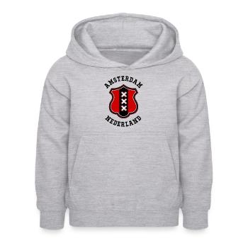 Amsterdam - Sweat à capuche Enfant - gris clair chiné - Devant - AI Model Kid Female (0cm)