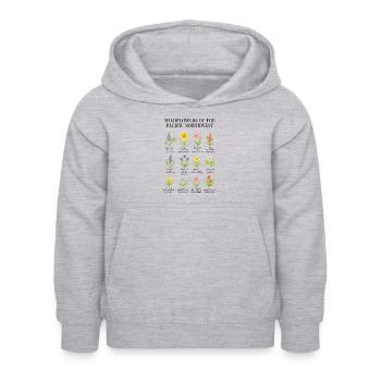 Wildblumen aus dem pazifischen Nordwesten - Kinder Hoodie - Hellgrau meliert - Vorne - AI Model Kid Female (0cm)