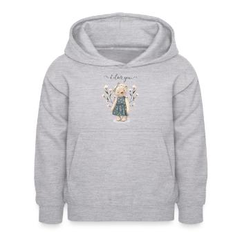 Oursonne vintage - Sweat à capuche Enfant - gris clair chiné - Devant - AI Model Kid Female (0cm)