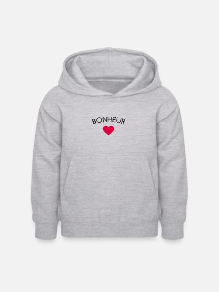 Glück - Kinder Hoodie - Hellgrau meliert