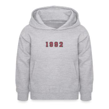 1992 Jahr Zahl - Kinder Hoodie - Hellgrau meliert - Vorne - AI Model Kid Female (0cm)