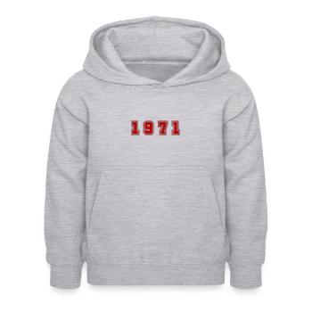 1971 Jahr Zahl - Kinder Hoodie - Hellgrau meliert - Vorne - AI Model Kid Female (0cm)
