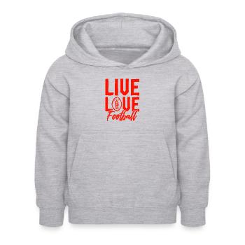 leben lieben football - Kinder Hoodie - Hellgrau meliert - Vorne - AI Model Kid Female (0cm)