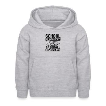 baseball school - Kinder Hoodie - Hellgrau meliert - Vorne - AI Model Kid Female (0cm)