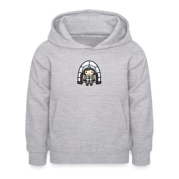 Iglu Eskimo Winter Comic - Kinder Hoodie - Hellgrau meliert - Vorne - AI Model Kid Female (0cm)