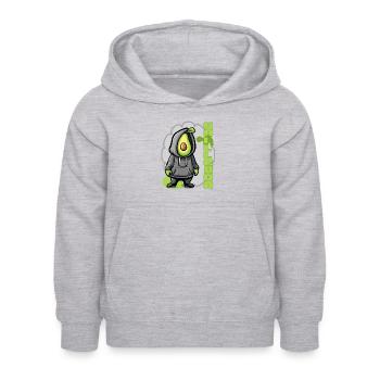 Chillcado - Avocado mit Hoodie - Kinder Hoodie - Hellgrau meliert - Vorne - AI Model Kid Female (0cm)