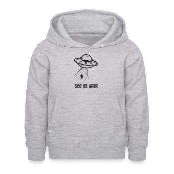 à plus tard noir - Sweat à capuche Enfant - gris clair chiné - Devant - AI Model Kid Female (0cm)