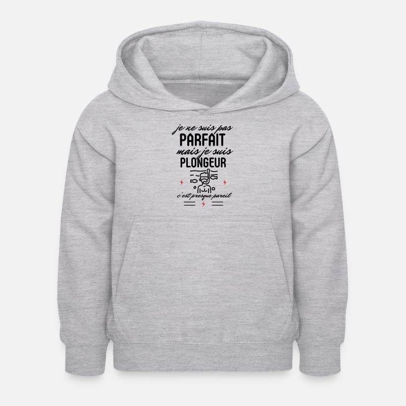 Pas parfait plongeur - Sweat à capuche Enfant - gris clair chiné