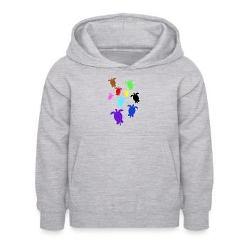 Tortues tortues - Sweat à capuche Enfant - gris clair chiné - Devant - AI Model Kid Female (0cm)