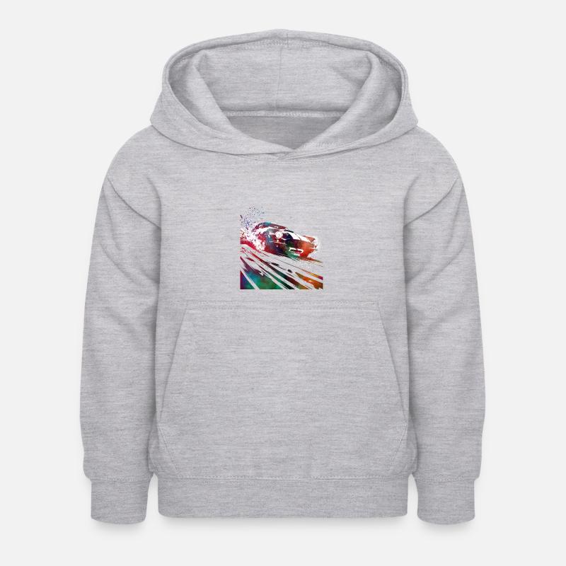Voitures de course #racing #sport - Sweat à capuche Enfant - gris clair chiné