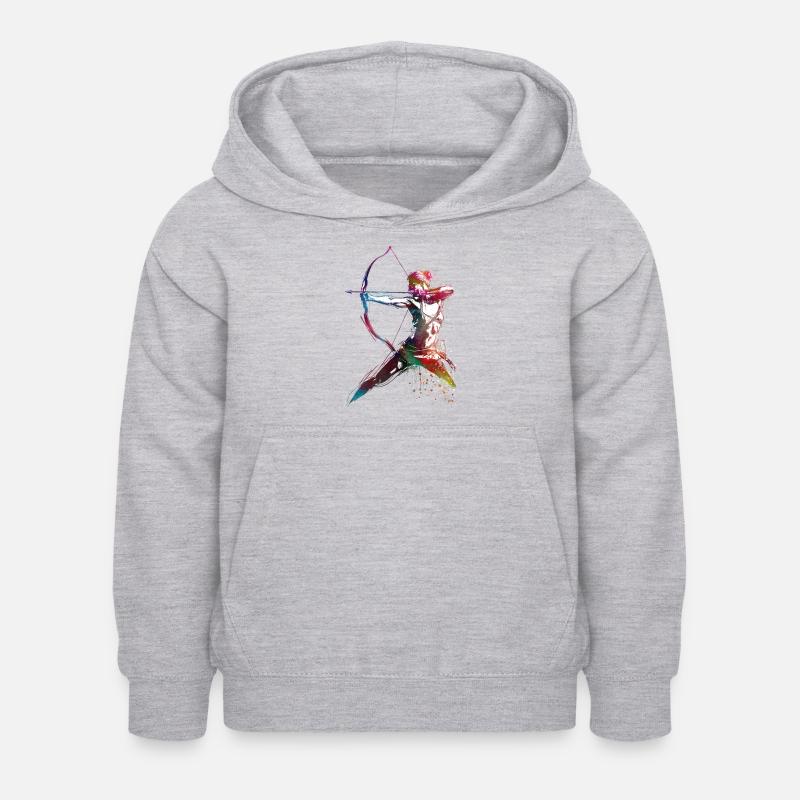 Art du tir à l’arc #archery - Sweat à capuche Enfant - gris clair chiné